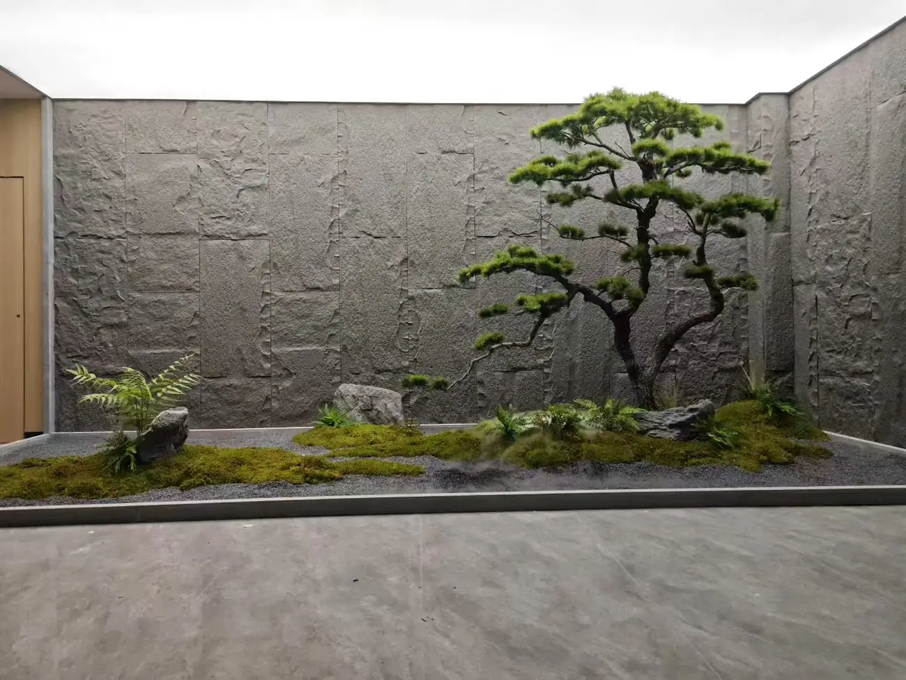 Botanical display in basement parking — view 5