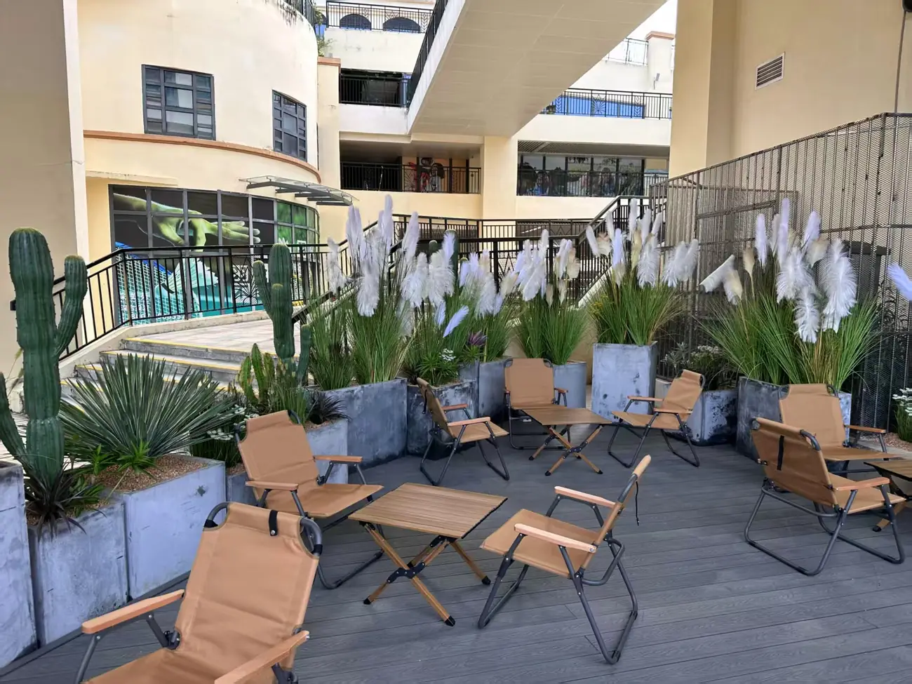 Botanical display in dining area — view 1