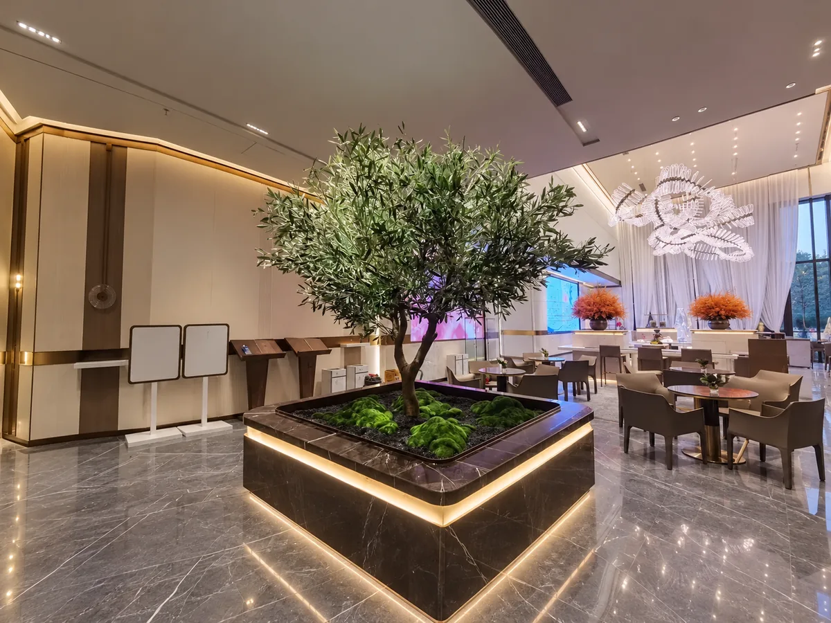 Botanical display in dining area — view 4