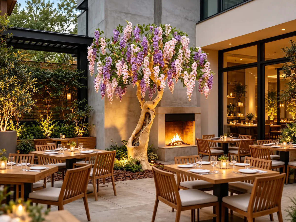Botanical display in dining area — view 7