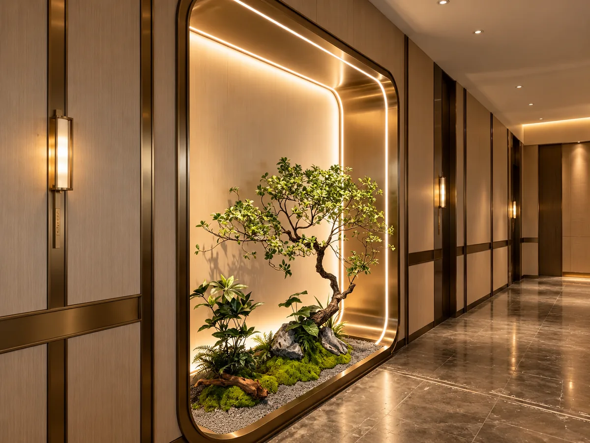 Botanical display in entryway — view 1