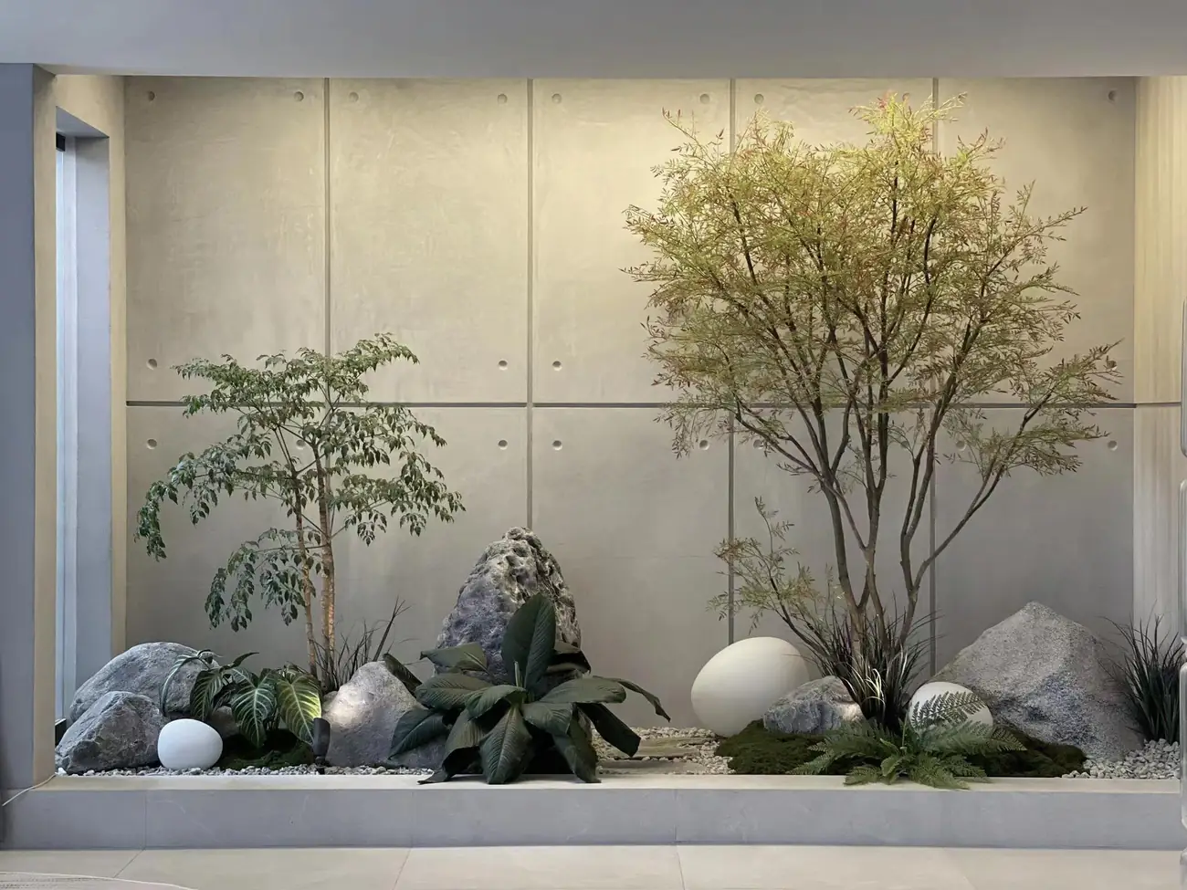 Botanical display in entryway — view 3
