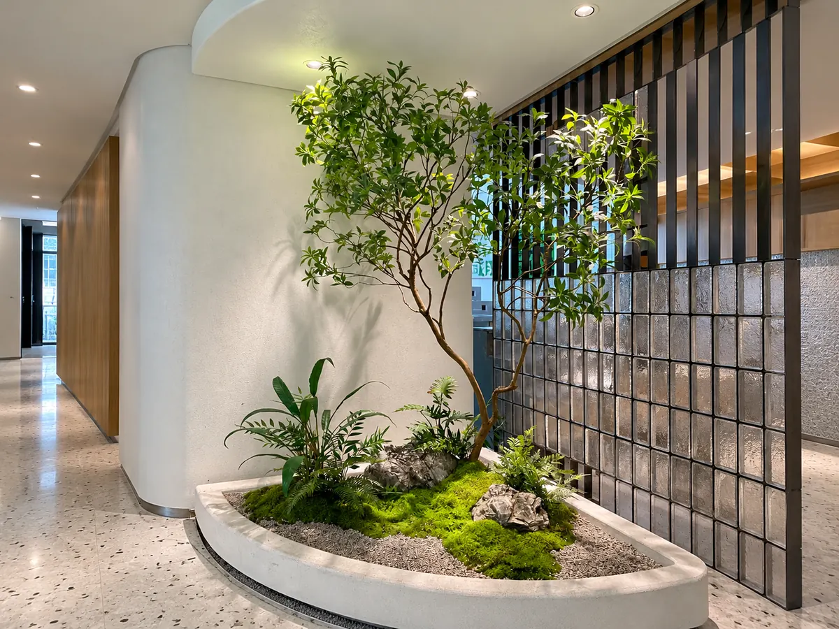Botanical display in entryway — view 4