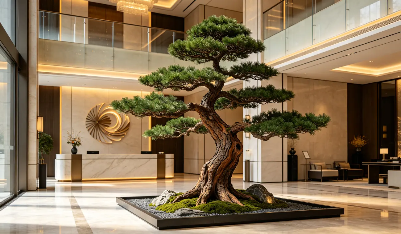 Artificial trees for hotel lobby landscape solutions — view 4
