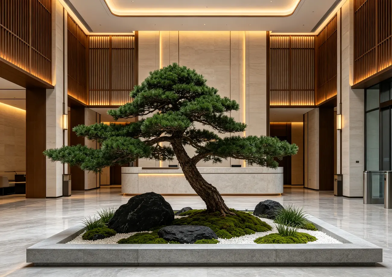 Artificial trees for hotel lobby landscape solutions — view 8