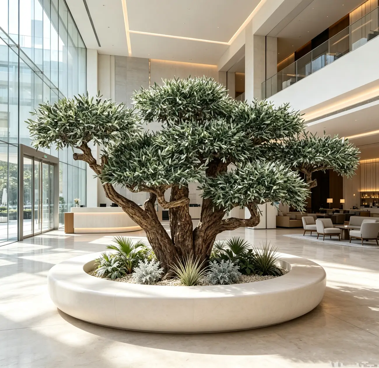 Artificial trees for hotel lobby landscape solutions — view 10
