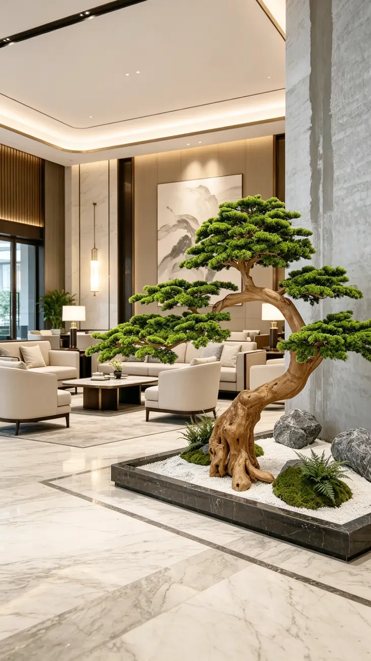 Artificial trees for hotel lobby landscape solutions — view 11