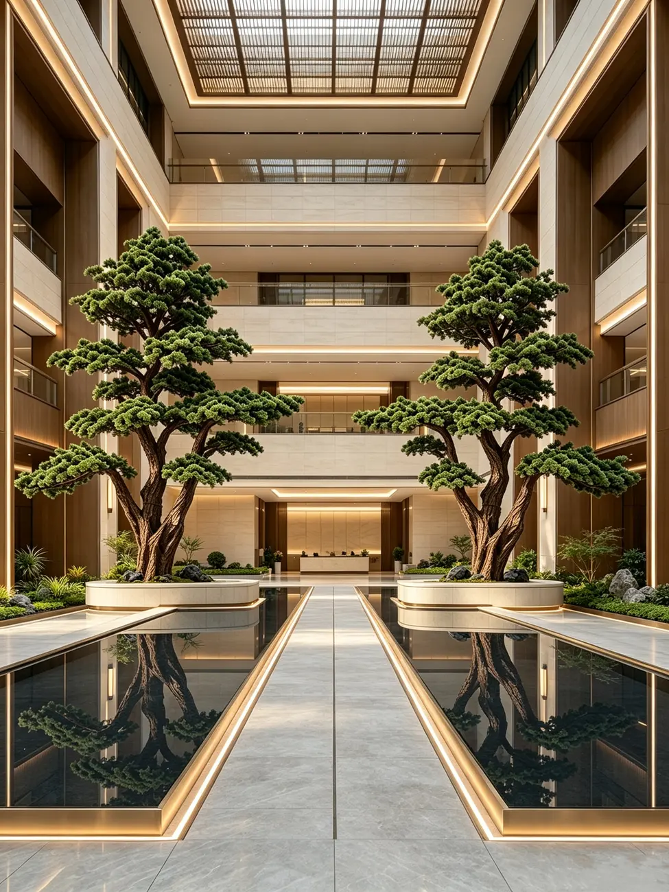 Artificial trees for hotel lobby landscape solutions — view 13