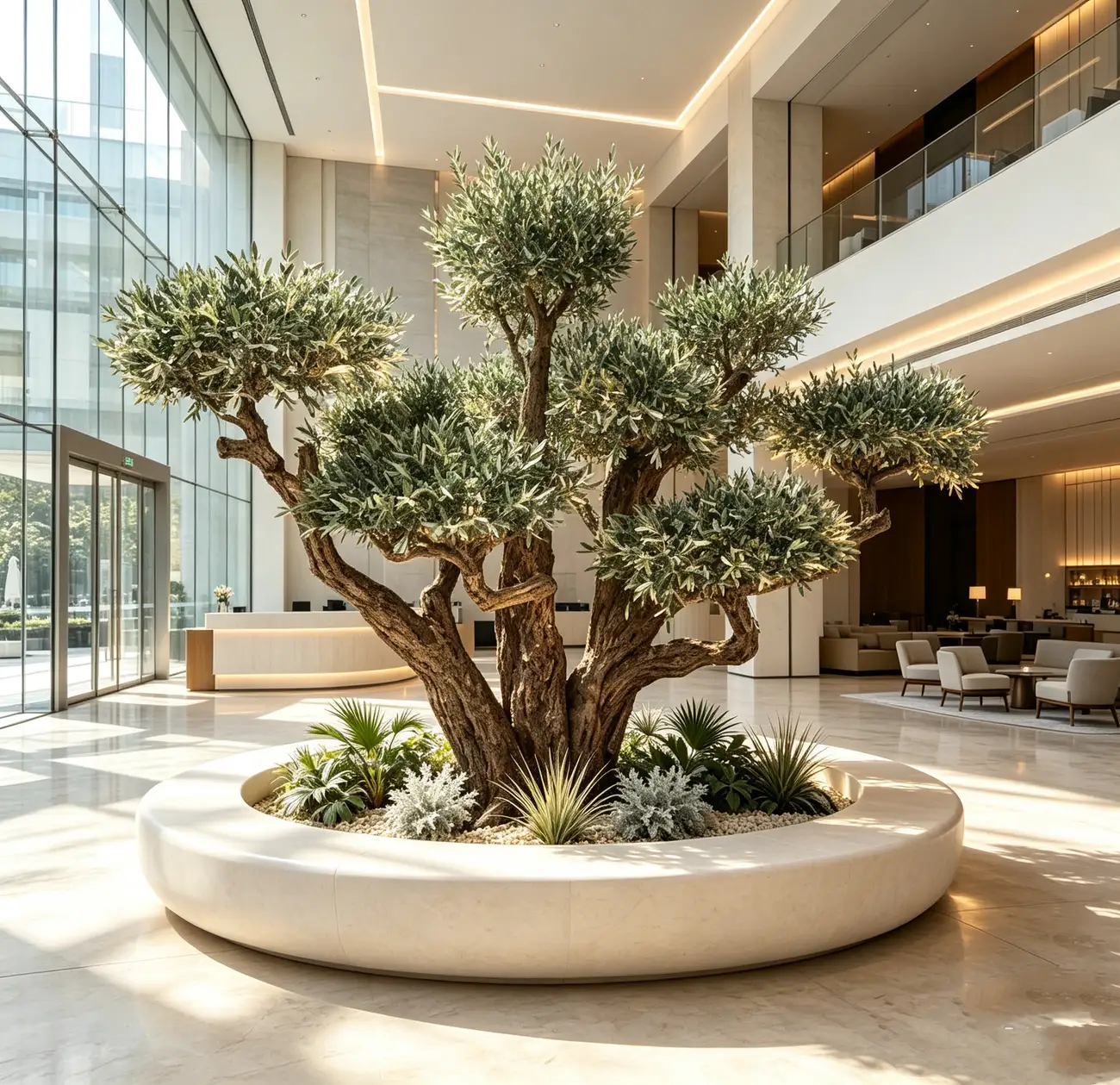 Artificial trees for hotel lobby landscape solutions — view 16