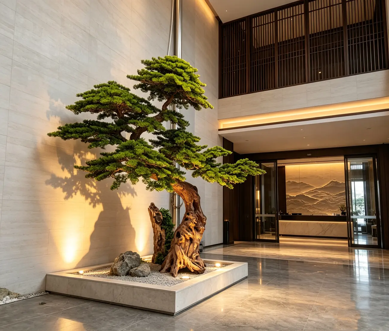 Artificial trees for hotel lobby landscape solutions — view 17