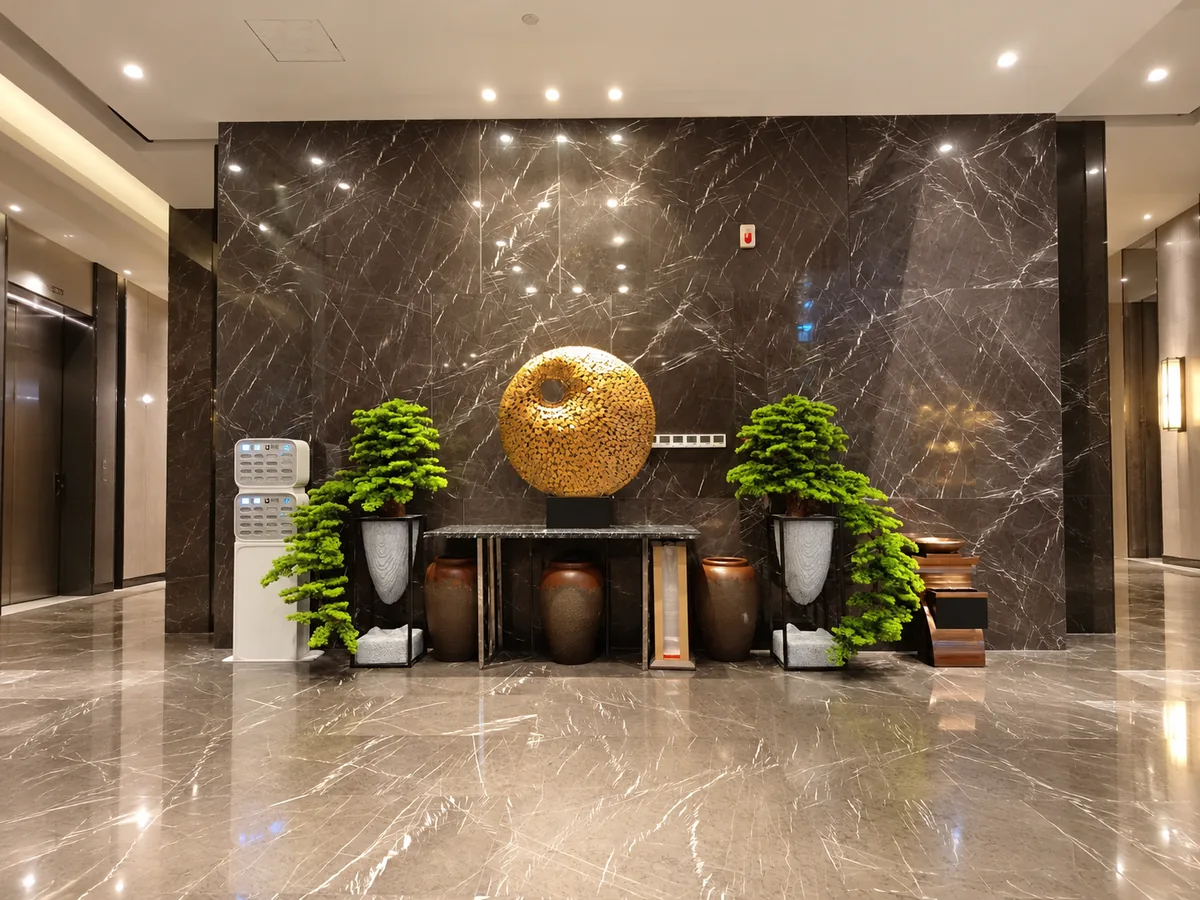Botanical display in lobby — view 3