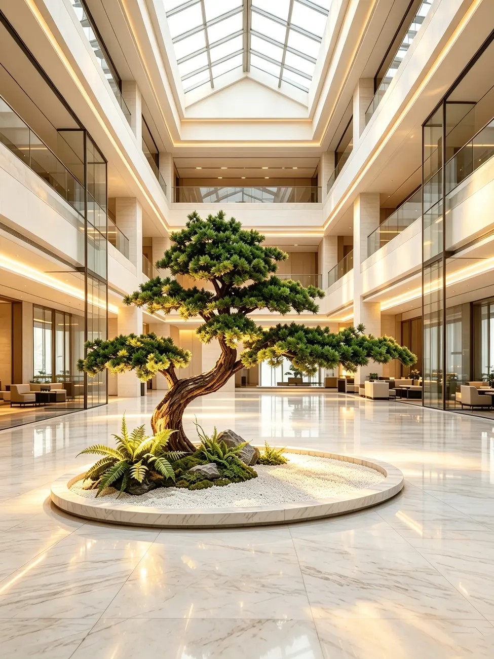 Artificial trees for luxury club landscape solutions — view 1