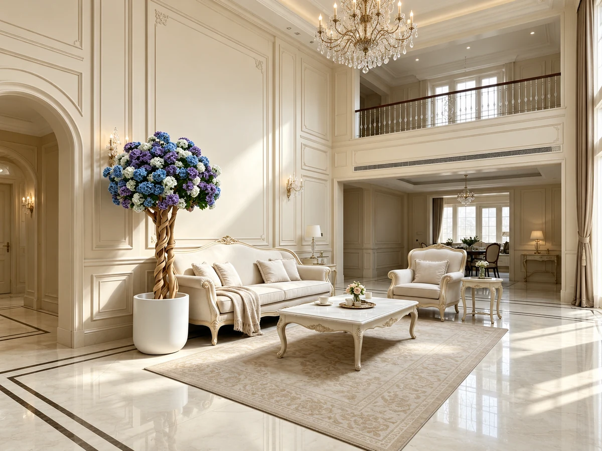 Artificial trees for luxury villa landscape solutions — view 1