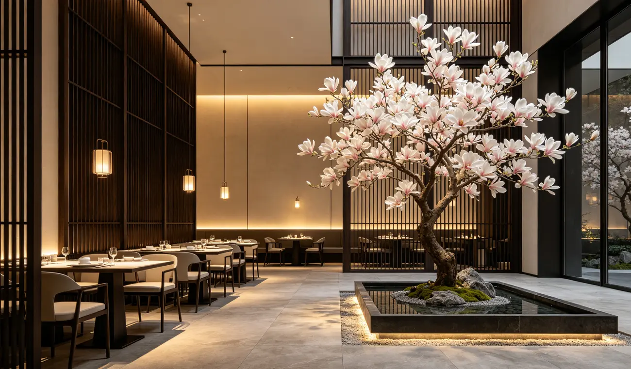 Artificial trees for restaurant greenery solutions — view 1
