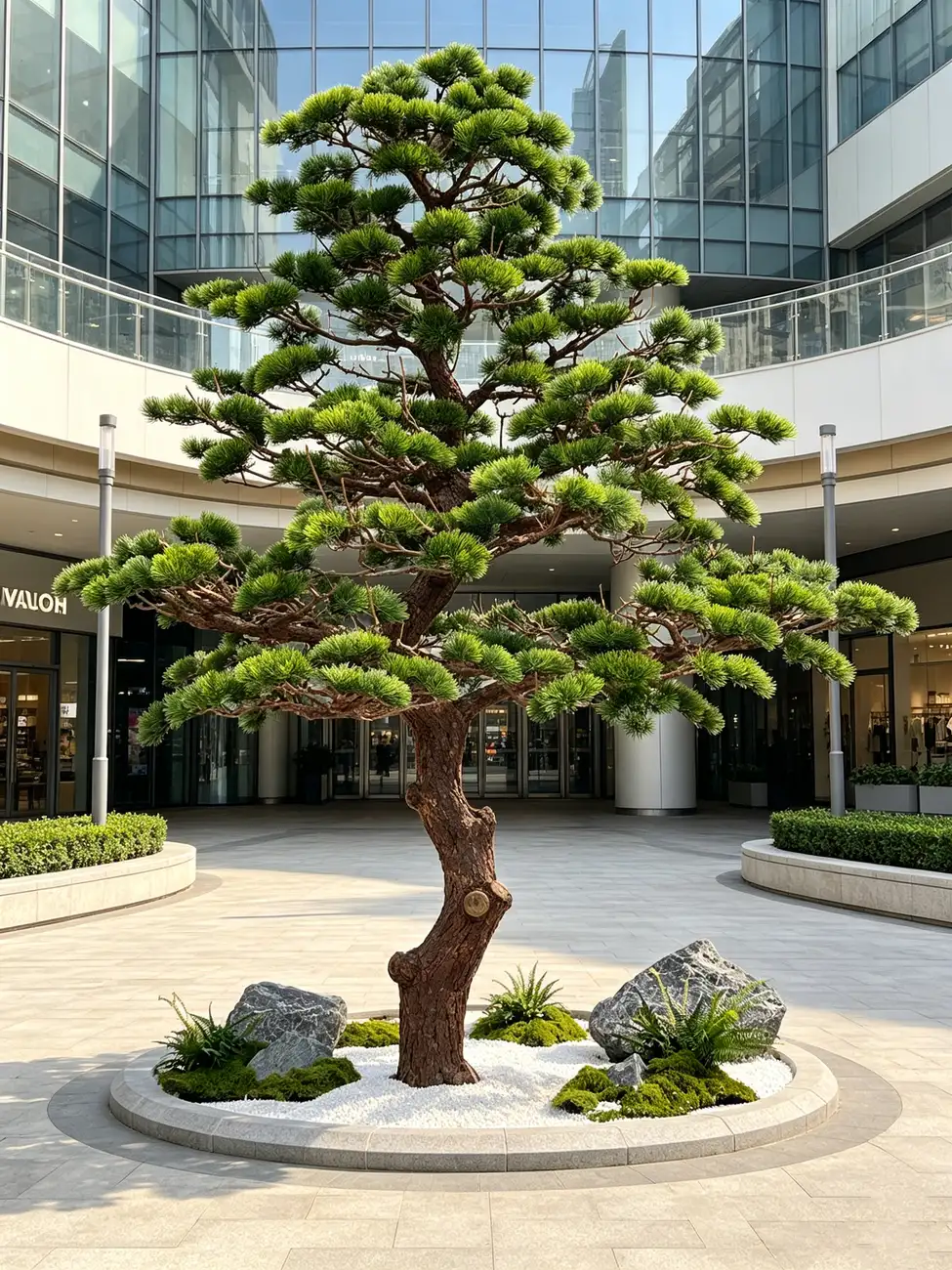 Artificial trees for shopping mall landscape solutions — view 2