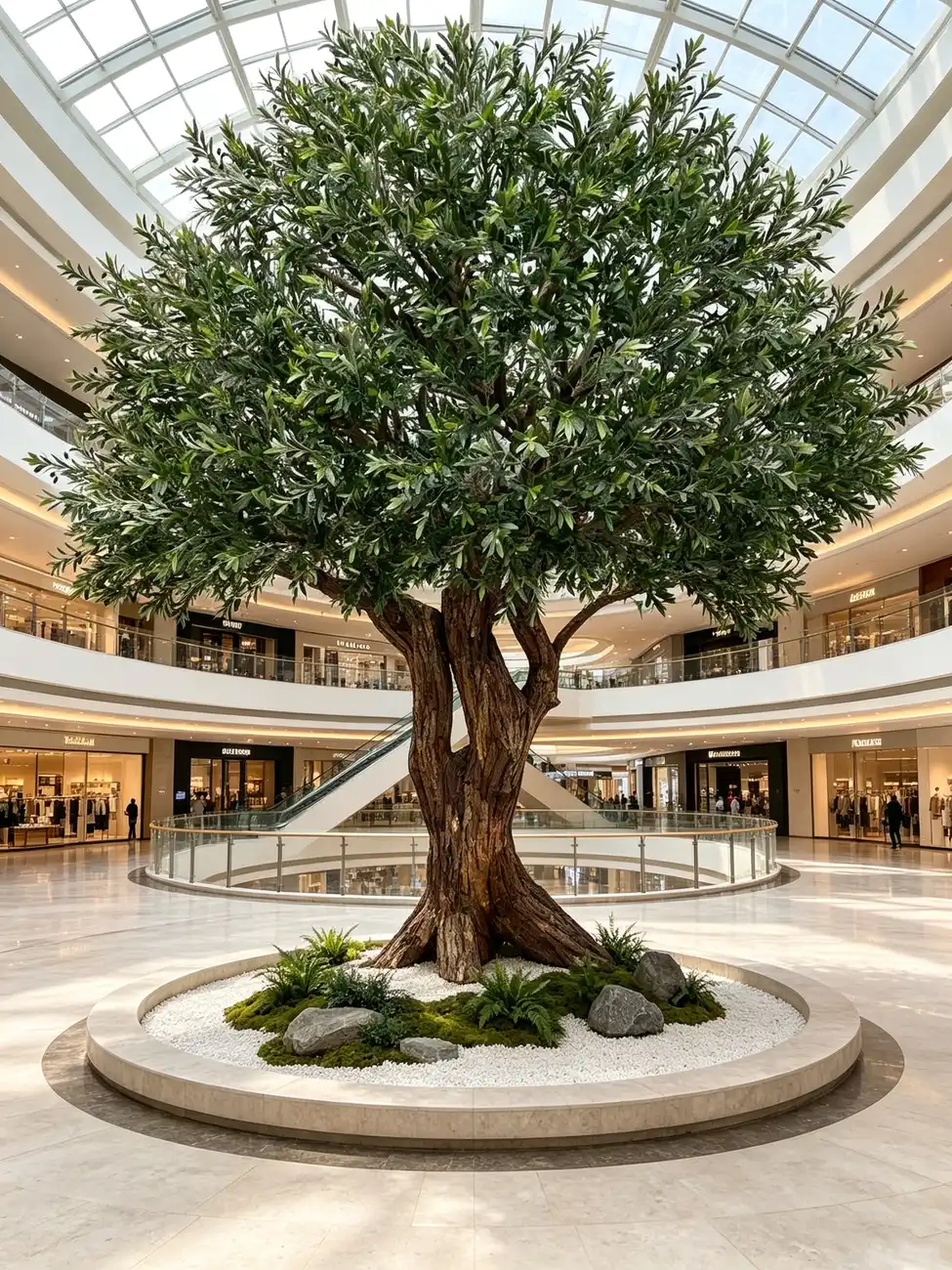 Artificial trees for shopping mall landscape solutions — view 3