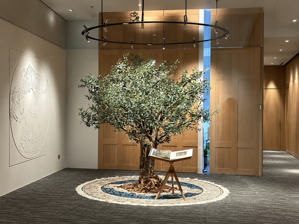 Botanical display in showroom — view 2