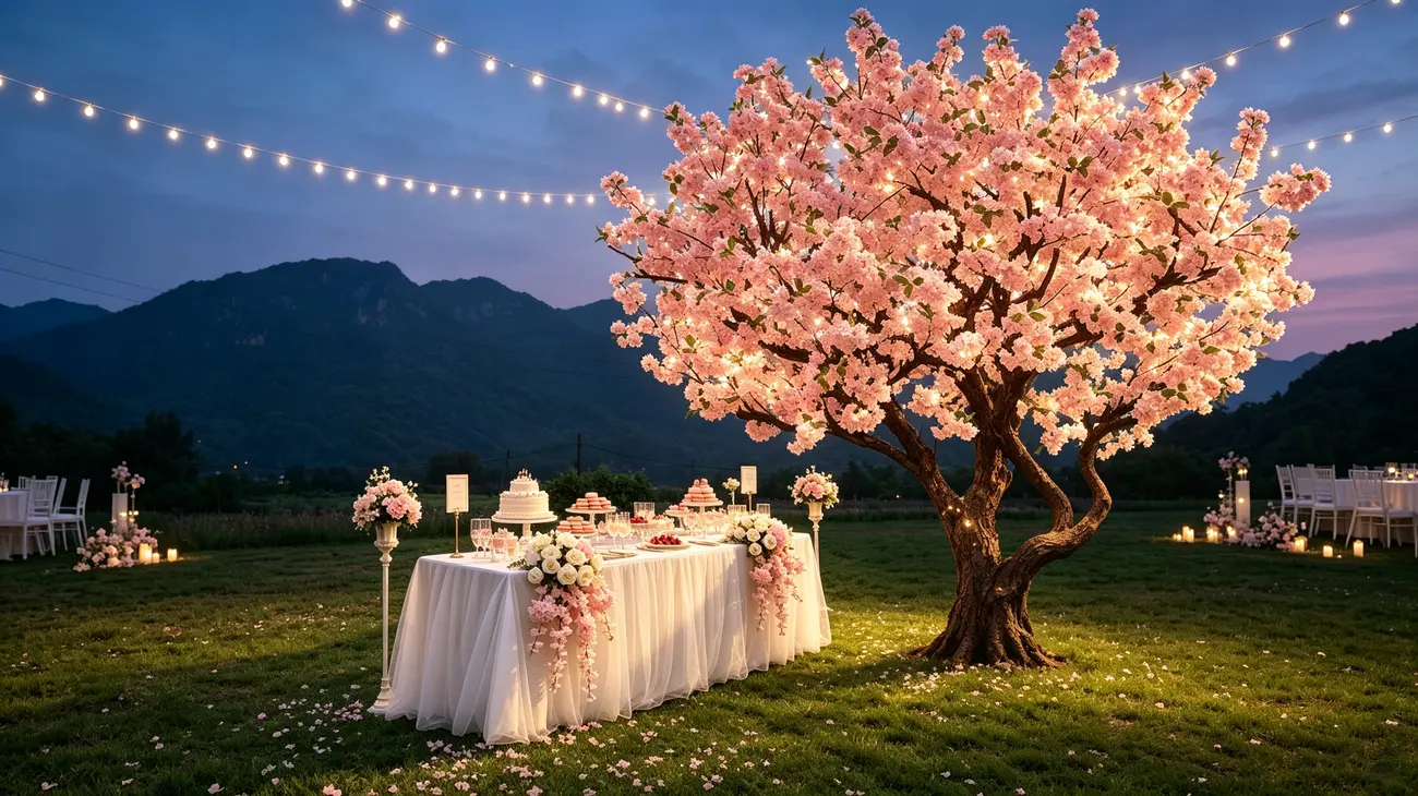 Artificial trees for wedding & event landscape solutions — view 1